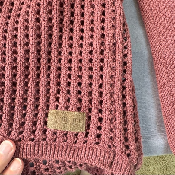 Element top women large cotton blend long sleeve open front cardigan sweater - Picture 4 of 10